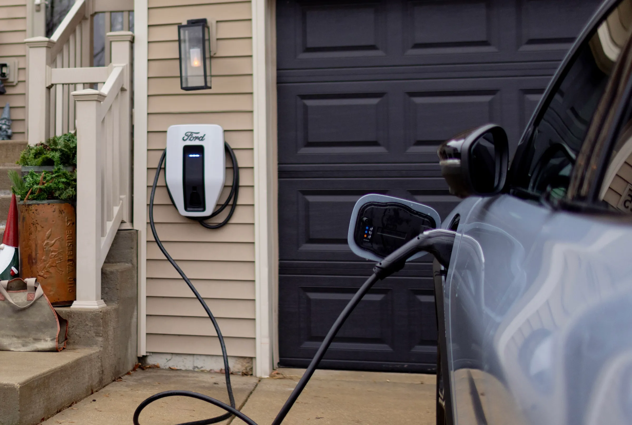 Electric vehicle charging at a residential home
